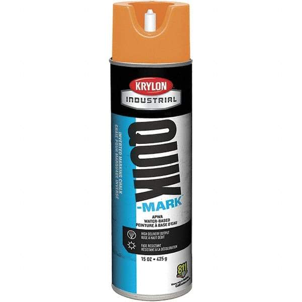 Krylon - 20 fl oz Orange Marking Paint - 664' Coverage at 1" Wide, Water-Based Formula - Benchmark Tooling