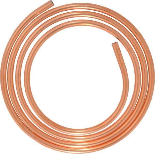 Mueller Industries - 1/2 Inch Outside Diameter x 10 Ft. Long, Copper Round Tube - 0.43 Inch Inside Diameter, 0.035 Inch Wall Thickness, Alloy 122 - Benchmark Tooling