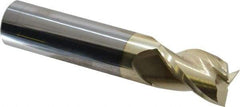 Accupro - 1", 1-1/2" LOC, 1" Shank Diam, 5" OAL, 3 Flute, Solid Carbide Square End Mill - Single End, ZrN Finish, Spiral Flute, 37° Helix, Centercutting, Right Hand Cut, Right Hand Flute - Benchmark Tooling