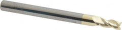 Accupro - 5/32", 5/16" LOC, 3/16" Shank Diam, 2" OAL, 3 Flute, Solid Carbide Square End Mill - Single End, ZrN Finish, Spiral Flute, 37° Helix, Centercutting, Right Hand Cut, Right Hand Flute - Benchmark Tooling