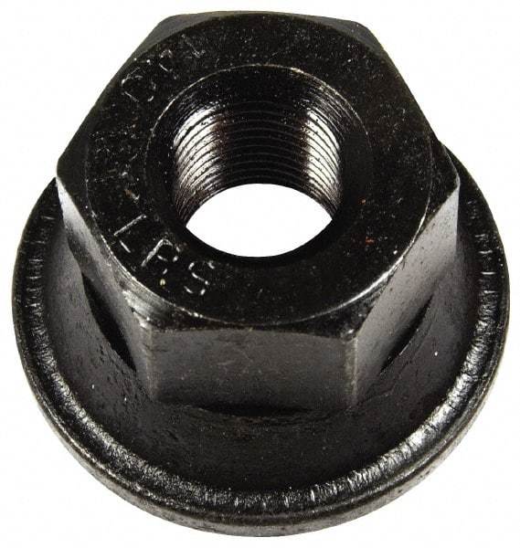 Dorman - 9/16-18 Black Oil Quench Finish Flanged Wheel Nut - 1-1/16" Hex, 1" OAL, 1.6 Diam Flange Seat Angle - Benchmark Tooling