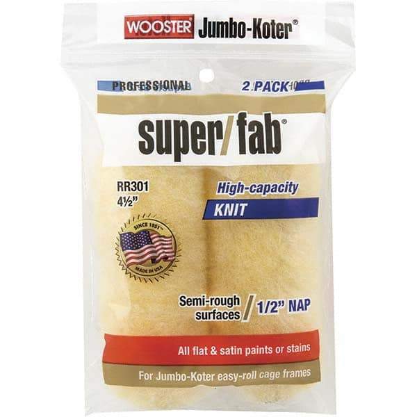 Wooster Brush - 1/2" Nap, 4-1/2" Wide Paint General Purpose Roller Cover - Smooth Texture, Fabric - Benchmark Tooling