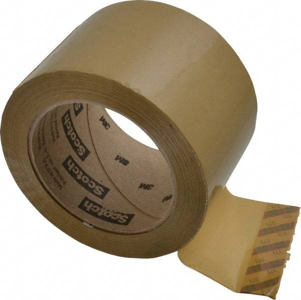 3M - 3" x 110 Yd Natural (Color) Rubber Adhesive Sealing Tape - Polypropylene Film Backing, 1.9 mil Thick, 44 Lb Tensile Strength, Series 371 - Benchmark Tooling