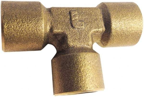 Legris - 3/8 Female Thread, Brass Industrial Pipe Female Tee - FBSPP, 3,626 psi - Benchmark Tooling