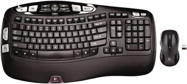 Logitech - Black Keyboard/Mouse - Use with Windows XP, Vista, 7, 8 - Benchmark Tooling
