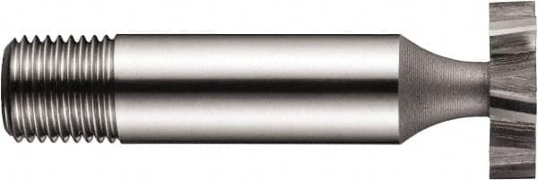 DORMER - 1" Diam x 1/4" Face Width, High Speed Steel, 8 Teeth, Shank Connection Woodruff Keyseat Cutter - Uncoated, 1/2" Shank, Staggered Teeth, ANSI 808 - Benchmark Tooling