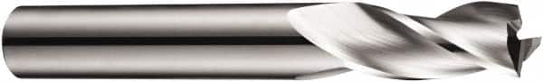 DORMER - 2mm, 6mm LOC, 3mm Shank Diam, 38mm OAL, 3 Flute, Solid Carbide Square End Mill - Single End, Bright Finish, Spiral Flute, 30° Helix, Centercutting, Right Hand Cut, Right Hand Flute, Series S903 - Benchmark Tooling