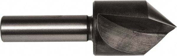 Union Butterfield - 1/2" Head Diam, 1/4" Shank Diam, 1 Flute 82° High Speed Steel Countersink - Bright Finish, 1-27/32" OAL, Single End, Straight Shank, Right Hand Cut - Benchmark Tooling