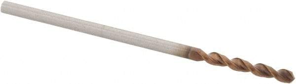 Walter-Titex - #54 130° Parabolic Flute Cobalt Screw Machine Drill Bit - AlCrN Finish, Right Hand Cut, 9mm Flute Length, 32mm OAL, Form V+A Point, Straight Shank - Benchmark Tooling