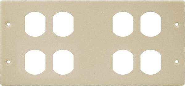 Hubbell Wiring Device-Kellems - 10.22 Inch Long x 4-3/4 Inch High, Rectangular 4 Gang Raceway Cover Plate - Ivory, For Use with HBL4750 Series Raceways - Benchmark Tooling