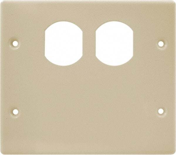 Hubbell Wiring Device-Kellems - 5.43 Inch Long x 4-3/4 Inch High, Rectangular Raceway Plate - Ivory, For Use with HBL4700 Series Raceways and HBL4750 Series Metal Raceways - Benchmark Tooling