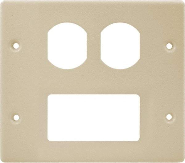 Hubbell Wiring Device-Kellems - 5.43 Inch Long x 4-3/4 Inch High, Rectangular Raceway Plate - Ivory, For Use with HBL4700 Series Raceways and HBL4750 Series Metal Raceways - Benchmark Tooling