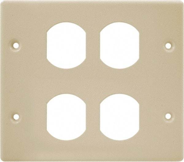 Hubbell Wiring Device-Kellems - 5.43 Inch Long x 4-3/4 Inch High, Rectangular Raceway Plate - Ivory, For Use with HBL4700 Series Raceways and HBL4750 Series Metal Raceways - Benchmark Tooling