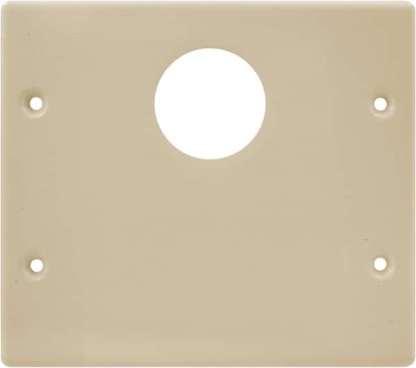 Hubbell Wiring Device-Kellems - 5.43 Inch Long x 4-3/4 Inch High, Rectangular Raceway Plate - Ivory, For Use with HBL4700 Series Raceways and HBL4750 Series Metal Raceways - Benchmark Tooling