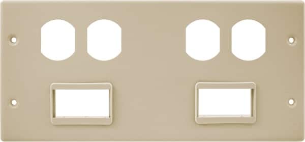 Hubbell Wiring Device-Kellems - 10.22 Inch Long x 4-3/4 Inch High, Rectangular Raceway Plate - Ivory, For Use with HBL4750 Series Raceways - Benchmark Tooling