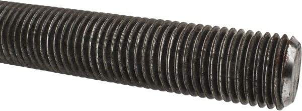 Made in USA - 1-1/4-7 UNC (Coarse), 6' Long, Low Carbon Steel Threaded Rod - Oil Finish Finish, Right Hand Thread - Benchmark Tooling