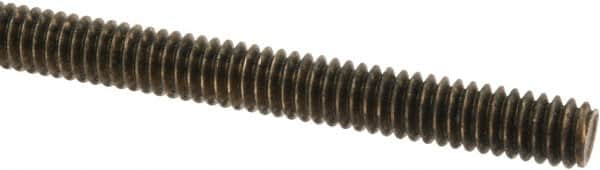 Made in USA - 1/4-20 UNC (Coarse), 6' Long, Brass Threaded Rod - Right Hand Thread - Benchmark Tooling