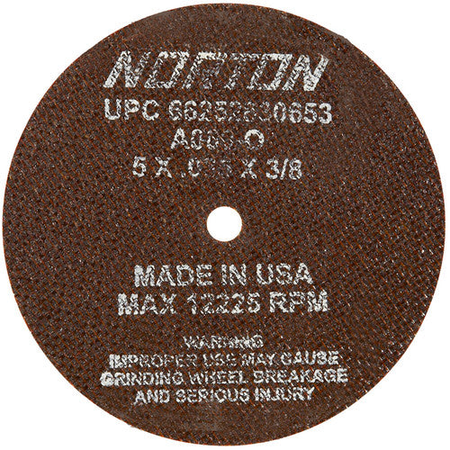 5″ × 0.035″ × 3/8″ Small Diameter Cut-Off Wheel Type 01 Straight 60 Grit Aluminum Oxide - Benchmark Tooling
