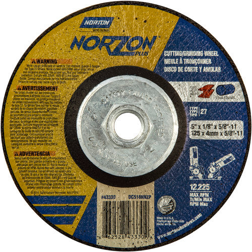 5″ × 1/8″ × 5/8″ NorZon Plus Non-Woven Depressed Center Wheel Type 27 - Benchmark Tooling
