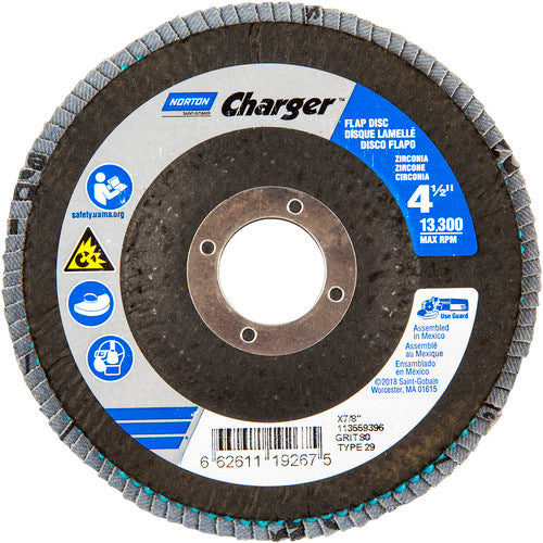 4-1/2″ × 1/4″ × 7/8″ Charger R822 Flap Disc Type 29 Conical 80 Grit - Benchmark Tooling