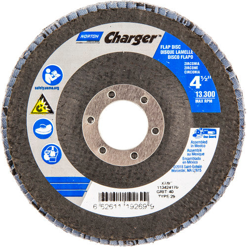 4-1/2″ × 1/4″ × 7/8″ Charger R822 Flap Disc Type 29 Conical 40 Grit - Benchmark Tooling