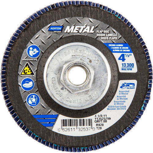 4-1/2″ × 5/8″-11 80 Grit Type 29 Flap Disc - Benchmark Tooling