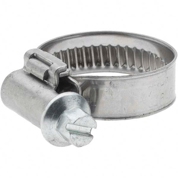 Value Collection - 16 to 25mm Diam, Stainless Steel Worm Drive Clamp - 9mm Wide - Benchmark Tooling