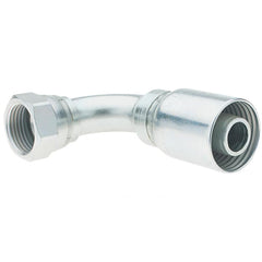 Parker - 1-1/16-12 Female JIC Steel Hydraulic Hose Female JIC Swivel & 90° Elbow - -12 Hose Size, 3/4" Hose Diam - Benchmark Tooling