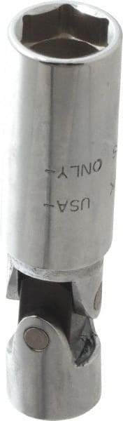 Blackhawk by Proto - 5/8", 3/8" Drive, Spark Plug Hand Socket - 6 Points, 3-3/8" OAL, Steel, Chrome Finish - Benchmark Tooling
