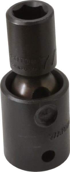 Proto - 1/2" Drive 7/16" Standard Universal Impact Socket - 6 Points, 2-19/32" OAL - Benchmark Tooling