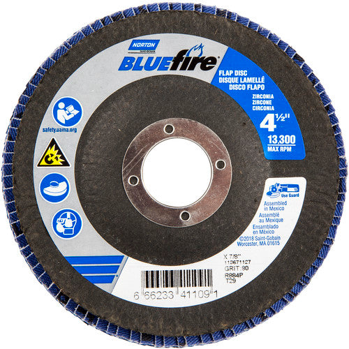 4-1/2″ × 7/8″ 80 Grit Type 29 BlueFire Flap Disc - Benchmark Tooling