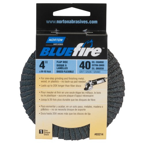 4″ × 5/8″ Flap Disc BlueFire Type 29 Fiberglass Plate 40 Grit - Benchmark Tooling