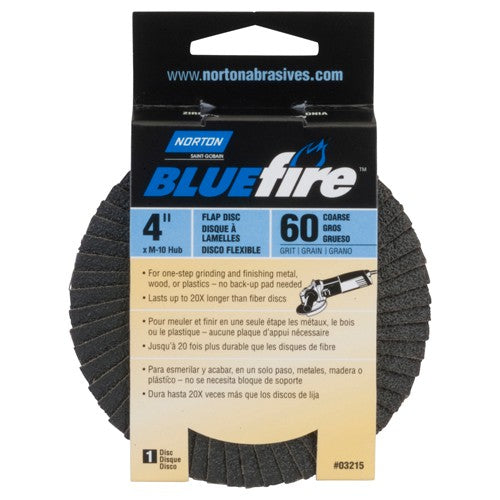 4″ × 5/8″ Flap Disc BlueFire Type 29 Fiberglass Plate 60 Grit - Benchmark Tooling