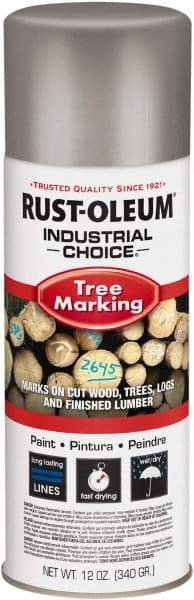 Rust-Oleum - 12 fl oz Silver Marking Paint - 300' Coverage, Modified Alkyd Formula, >500 gL VOC - Benchmark Tooling