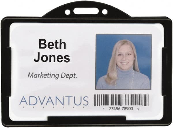 ADVANTUS - Clip-On Badge Holder - Black - Benchmark Tooling