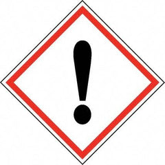 NMC - Hazardous Materials Label, Header: Harmful Irritant Warning - Legend: GHS - Graphic, English, Black & Red, 2" Long x 2" High, No Coating - Benchmark Tooling