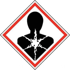 NMC - Hazardous Materials Label, Header: Health Hazard - Legend: GHS - Graphic, English, Black & Red, 2" Long x 2" High, No Coating - Benchmark Tooling