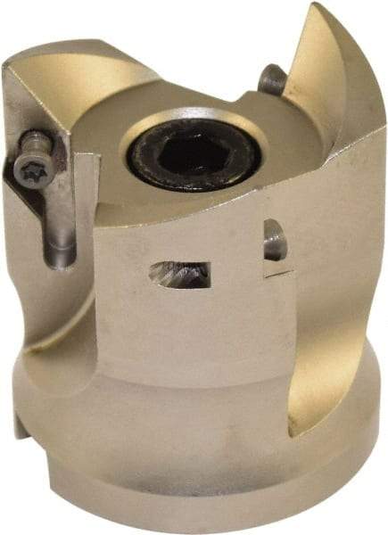 Millstar - 3 Inserts, 50mm Cut Diam, 22mm Arbor Diam, Indexable Square-Shoulder Face Mill - 0/90° Lead Angle, 55mm High, VCGT Insert Compatibility, Series ASMN - Benchmark Tooling