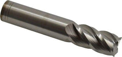 Accupro - 3/4", 1-1/2" LOC, 3/4" Shank Diam, 4" OAL, 4 Flute, Solid Carbide Square End Mill - Single End, Uncoated, Spiral Flute, 40° Helix, Centercutting, Right Hand Cut, Right Hand Flute - Benchmark Tooling