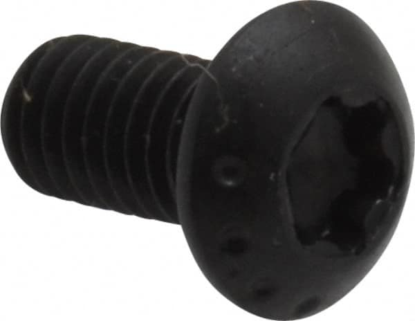 Camcar - #10-32 UNF Torx Plus Drive, Button Screw - Alloy Steel, Black Oxide Finish, Fully Threaded, 3/8" Length Under Head - Benchmark Tooling