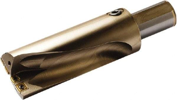 Seco - 8-3/4" Max Drill Depth, 2.5xD, 3-1/2" Diam, Indexable Insert Drill - 4 Inserts, 2-1/2" Shank Diam, Straight Shank - Benchmark Tooling