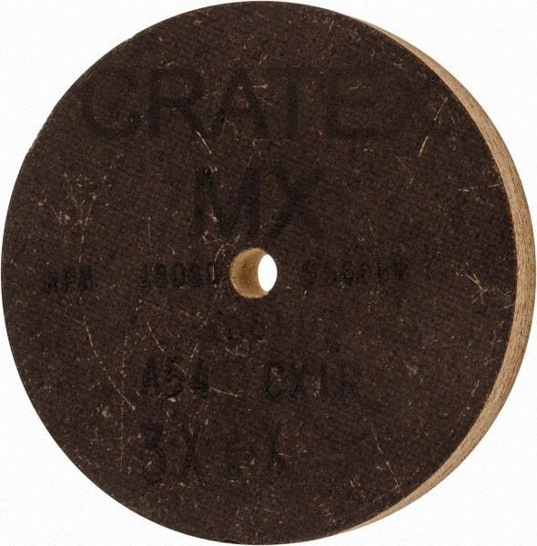 Cratex - 3" Diam x 1/4" Hole x 3/8" Thick, 54 Grit Surface Grinding Wheel - Aluminum Oxide, Type 1, Coarse Grade, 18,080 Max RPM, No Recess - Benchmark Tooling