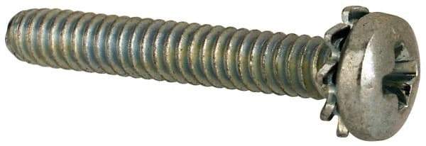 Value Collection - #4-40 UNC, 3/4" Length Under Head Phillips Drive Machine Screw - Pan Head, Grade J82 Steel, Zinc-Plated Finish, External Tooth - Benchmark Tooling