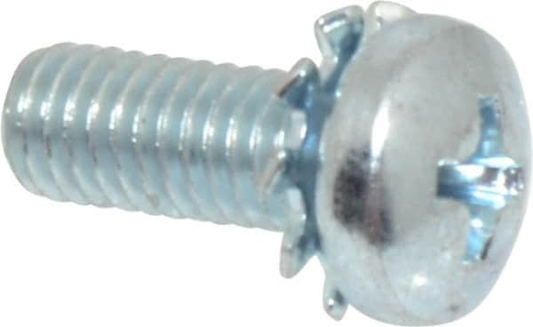 Value Collection - #10-32 UNF, 1/2" Length Under Head Phillips Drive Machine Screw - Pan Head, Grade J82 Steel, Zinc-Plated Finish, External Tooth - Benchmark Tooling