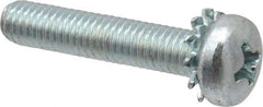 Value Collection - #10-32 UNF, 1" Length Under Head Phillips Drive Machine Screw - Pan Head, Grade J82 Steel, Zinc-Plated Finish, External Tooth - Benchmark Tooling