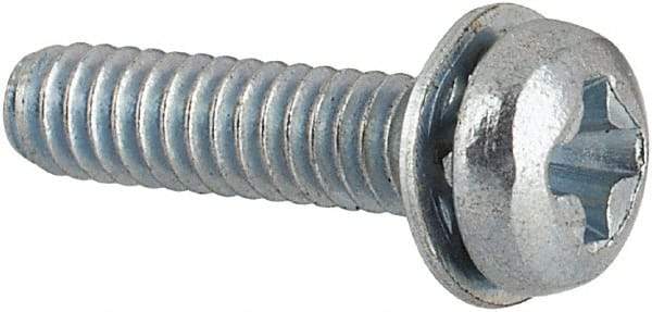 Value Collection - #2-56 UNC, 3/8" Length Under Head Phillips Drive Machine Screw - Pan Head, Grade J82 Steel, Zinc-Plated Finish, Internal Tooth - Benchmark Tooling