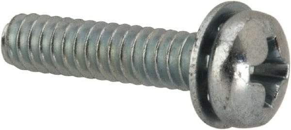 Value Collection - #6-32 UNC, 5/8" Length Under Head Phillips Drive Machine Screw - Pan Head, Grade J82 Steel, Zinc-Plated Finish, Internal Tooth - Benchmark Tooling