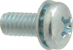 Value Collection - #8-32 UNC, 3/8" Length Under Head Phillips Drive Machine Screw - Pan Head, Grade J82 Steel, Zinc-Plated Finish, Internal Tooth - Benchmark Tooling