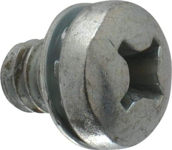 Value Collection - 1/4-20 UNC, 3/8" Length Under Head Phillips Drive Machine Screw - Pan Head, Grade J82 Steel, Zinc-Plated Finish, Internal Tooth - Benchmark Tooling