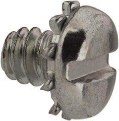 Value Collection - #6-32 UNC, 3/16" Length Under Head Slotted Drive Machine Screw - Pan Head, Grade J82 Steel, Zinc-Plated Finish, External Tooth - Benchmark Tooling